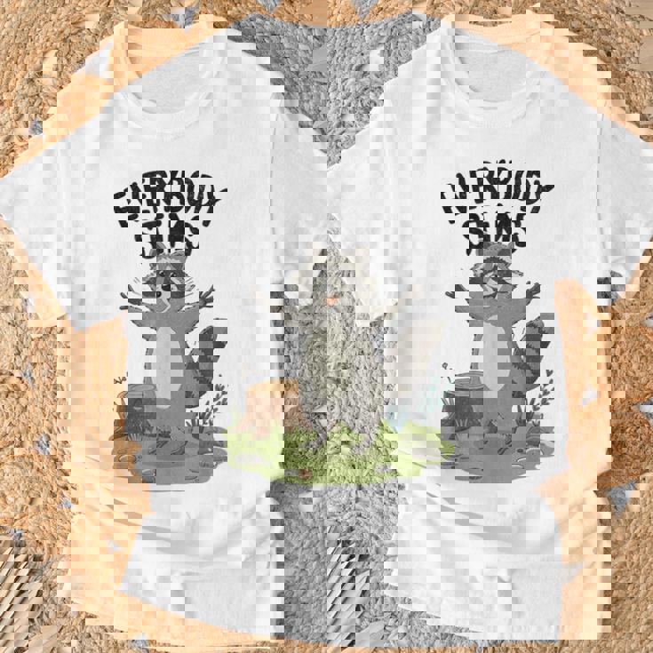 Autism Awareness Raccoon Unisex T-Shirt - Support Everybody Stims Gifts for Old Men