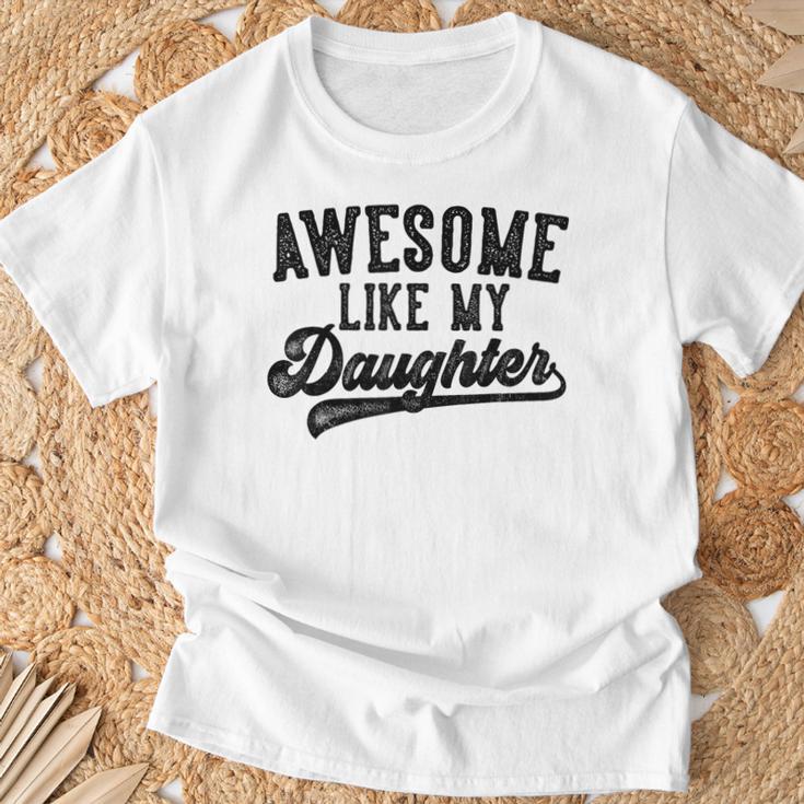 Awesome Like My Daughter Father's Day Dad Gray T-Shirt Geschenke für alte Männer