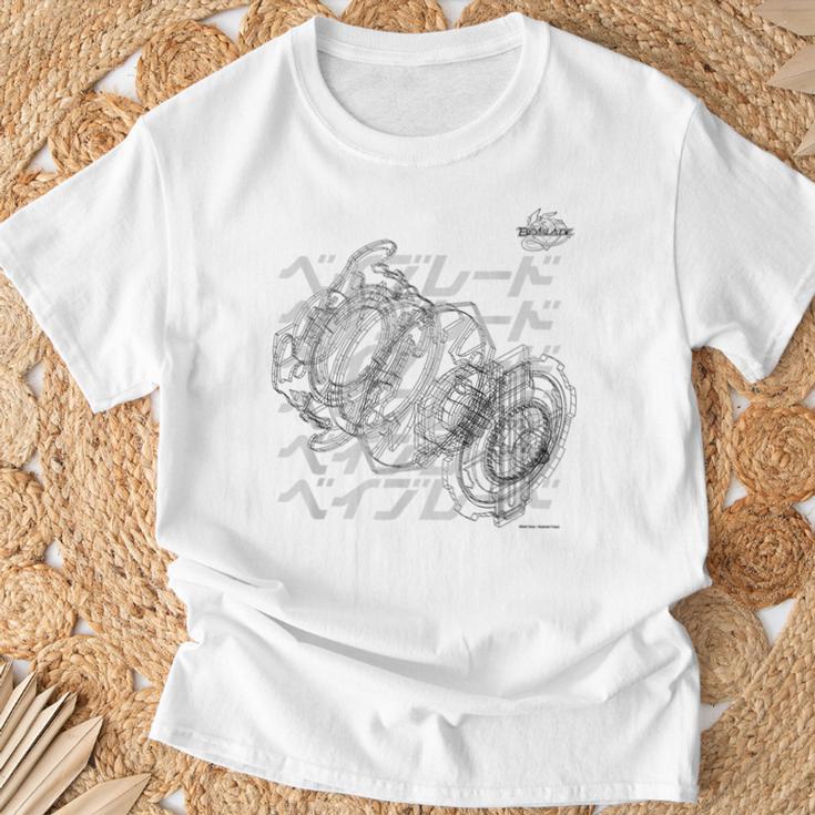 Beyblade Schematic Bey B&W T-Shirt Geschenke für alte Männer