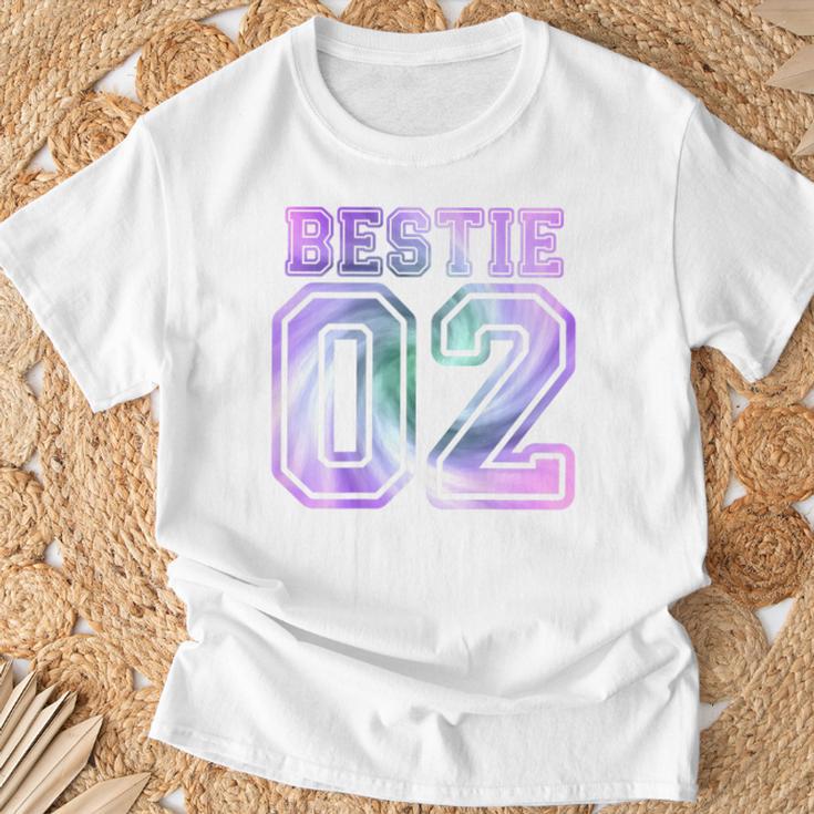 Bff 02 Best Friends Matching Bestie For 2 Tie Dye On Back T-Shirt Geschenke für alte Männer