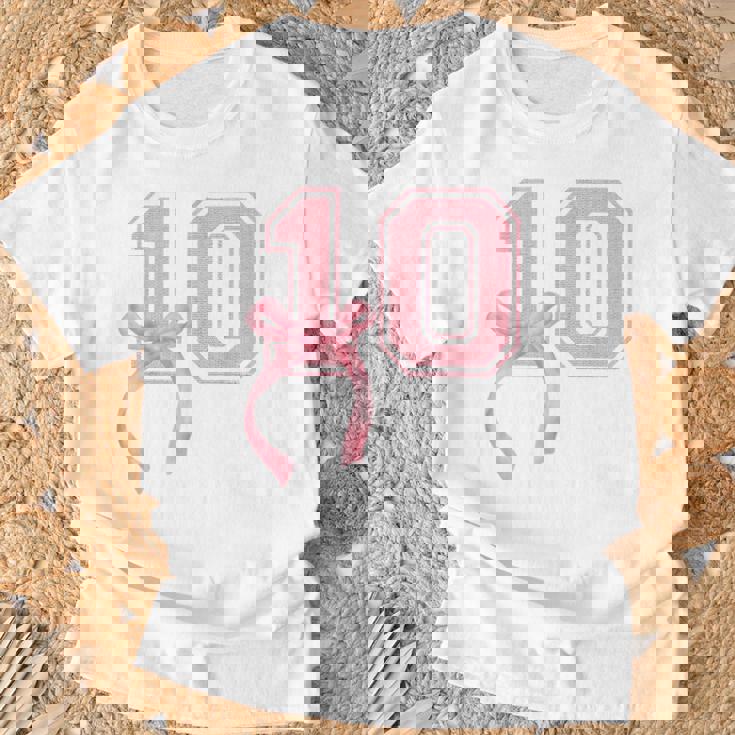 Birthday Girl Pink Coquette Bow 10 Year Old Aesthetic Girly T-Shirt Gifts for Old Men