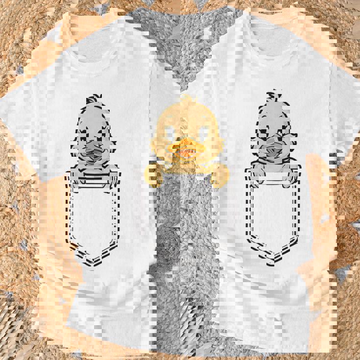 Bolsillo Para Niños Y Niñas Pequeñas Con Diseño De Pato De Zoológico Camiseta unisex Regalos para ancianos