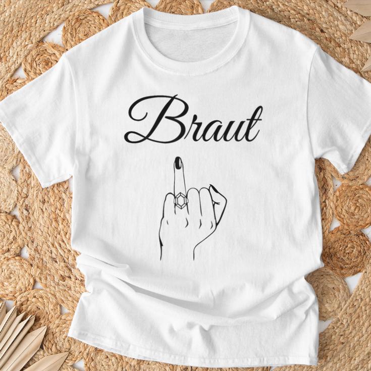 Braut Mittelfinger Junggesellenabschied Lustig Jga T-Shirt Geschenke für alte Männer