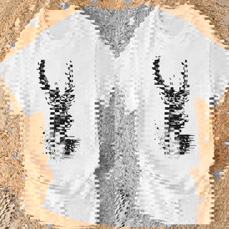 Chasseur Daim Cerf Motiv Chasse Chasseur T-Shirt Cadeaux pour les vieillards