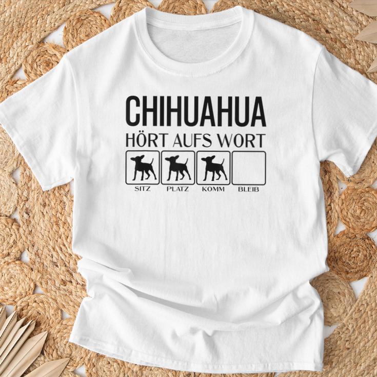 Chihuahua Hört Auf Wort Chihuahua Gray T-Shirt Geschenke für alte Männer