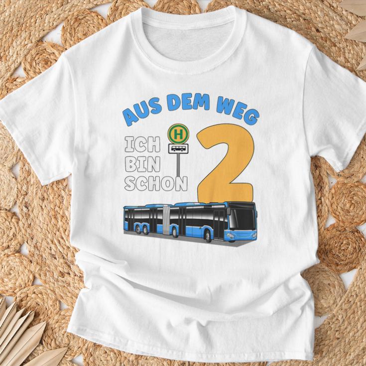 Children's 2 Years Boy Little Bus Driver 2Nd Birthday Bus Articulated Bus T-Shirt Geschenke für alte Männer