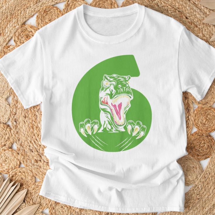 Children's 6Th Birthday Boy 6 Years Dino Dinosaur Birthday T-Shirt Geschenke für alte Männer