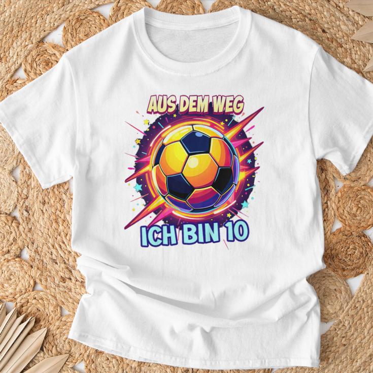 Children's Aus Dem Weg Ich Bin 10 Fußballer Fußballer Birthday Boy T-Shirt Geschenke für alte Männer