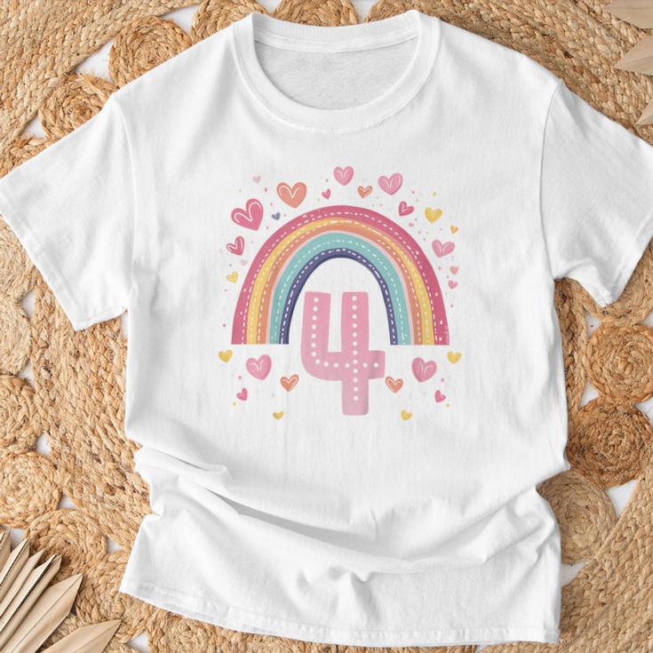 Children's Birthday 4 Girls Rainbow Fairy Four 4 Years T-Shirt Geschenke für alte Männer