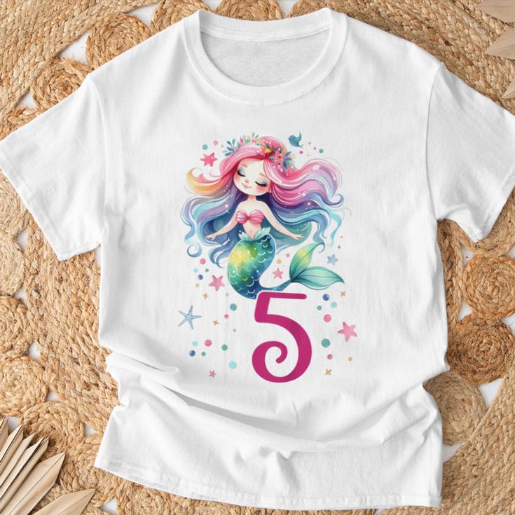 Children's Birthday 5 Mermaid Girls Five 5 Years Old T-Shirt Geschenke für alte Männer