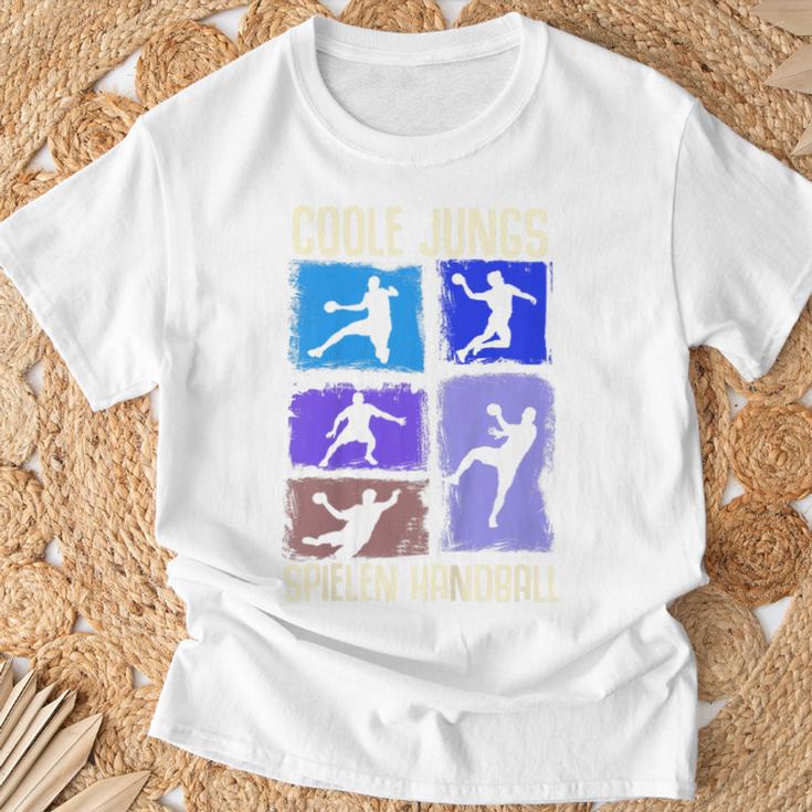 Children's Cool Boys Playing Handball Handball Player T-Shirt Geschenke für alte Männer