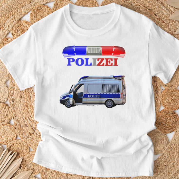 Children's Cool Police Motif With Car T-Shirt Geschenke für alte Männer