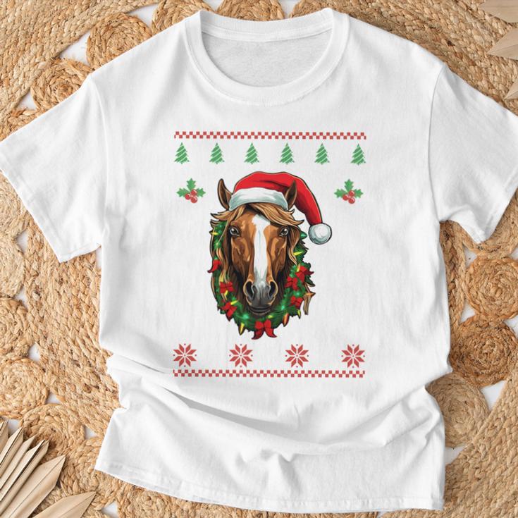 Christmas Jumper With Horse Pony For Adults And Children T-Shirt Geschenke für alte Männer