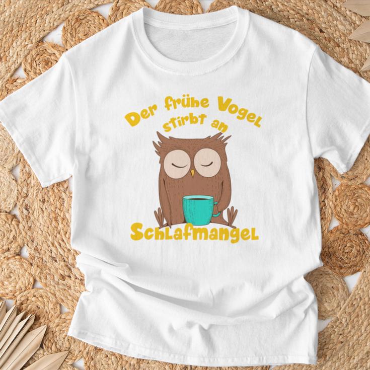 Coffee Owls Early Bird Owl Saying T-Shirt Geschenke für alte Männer