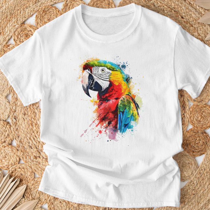 Colourful Parrot Watercolor T-Shirt Geschenke für alte Männer