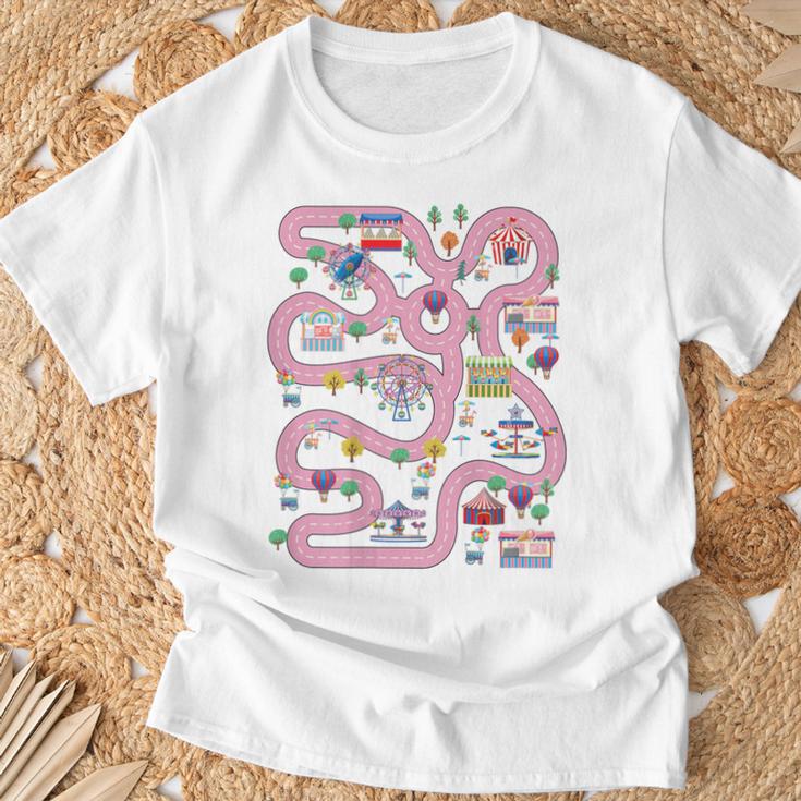 Cool Play Mat Car Racing Track Back Cute Father's Day T-Shirt Geschenke für alte Männer