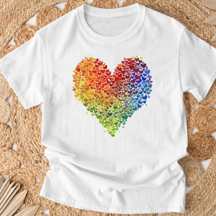 Csd Parade Rainbow Lgbt Heart Lgbtq Flowers Pride Love T-Shirt Geschenke für alte Männer