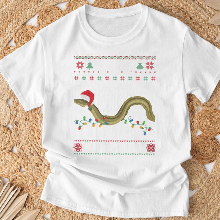 Eel I Want For Christmas I Angler Ugly Christmas Sweater T-Shirt Geschenke für alte Männer