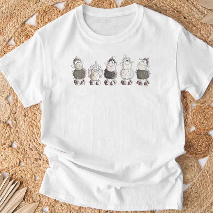 Five Wool Sheep I Sheep With Comic Sheep T-Shirt Geschenke für alte Männer