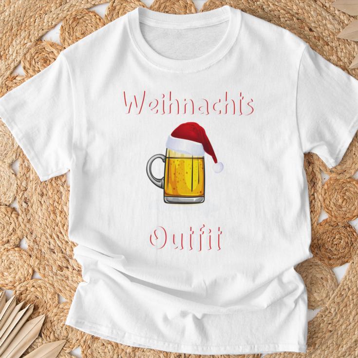 Christmas Outfit Women's Christmas Beer S T-Shirt Geschenke für alte Männer