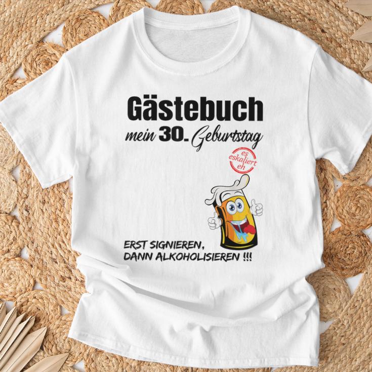 Guest Book 30Th Birthday Man Woman 30Th Birthday Decoration T-Shirt Geschenke für alte Männer