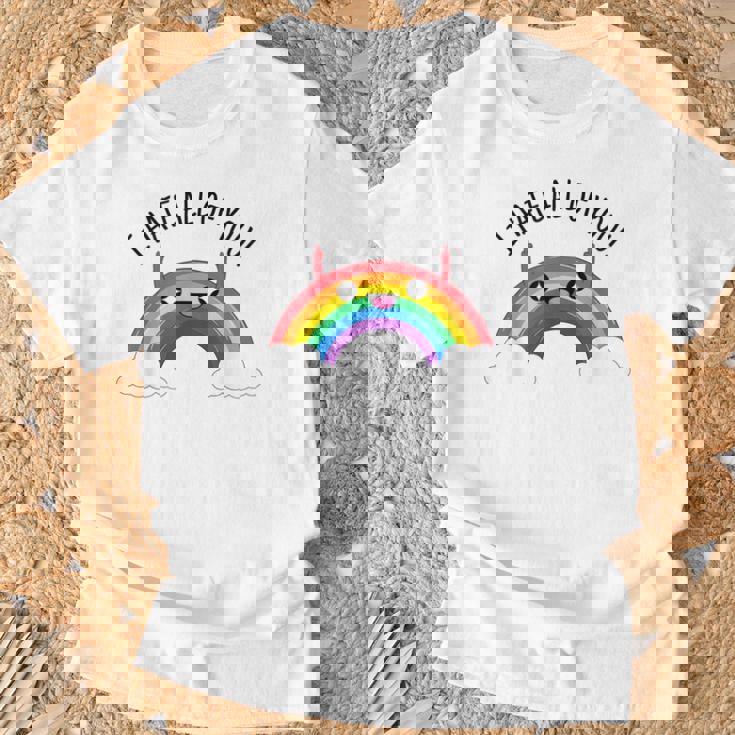 I Hate All Of You Dedo Medio Del Arco Iris Camiseta unisex Regalos para ancianos
