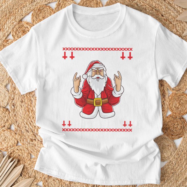 Heavy Metal Christmas Sleigher Hail Santa Claus Rock Music T-Shirt Geschenke für alte Männer