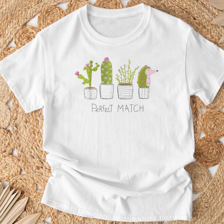 Hedgehog Hedgehog Perfect Match Cacti T-Shirt Geschenke für alte Männer