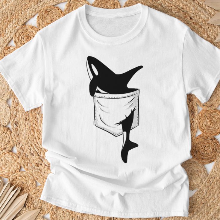 Casual Killer Whale Orca In Your Pocket Blue T-Shirt Geschenke für alte Männer