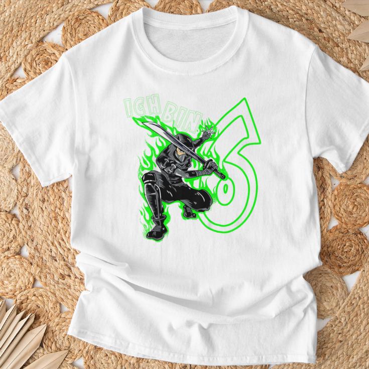 Kinder 6 Geburtstag Jungen Mädchen I Am 6 Jahre Ninja T-Shirt Geschenke für alte Männer