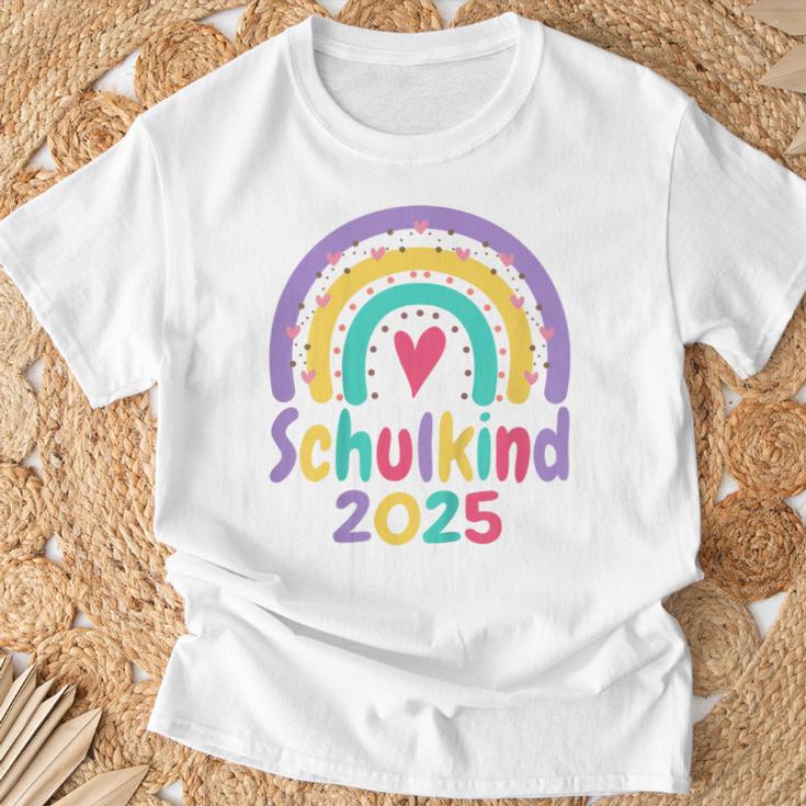 Kinder Schulkind 2025 Mädchen Regenbogen Einschulung 2025 Mädchen T-Shirt Geschenke für alte Männer