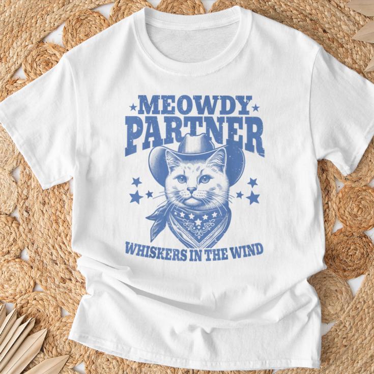 Meowdy Partner Cowboy Catintage Cat T-Shirt Geschenke für alte Männer