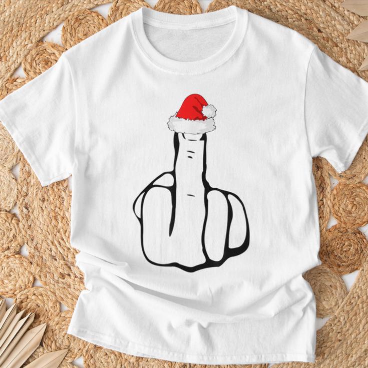 Middle Finger Jolly As Fuck Adult Joke Offensive Christmas T-Shirt Geschenke für alte Männer