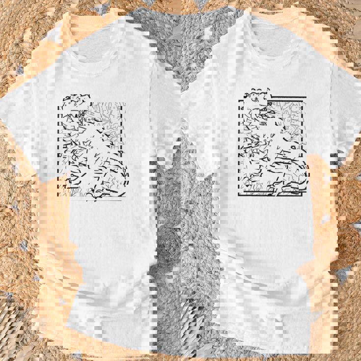 Motivo De Dinosaurio Para Colorear Y Pintar Para Niños Camiseta unisex Regalos para ancianos