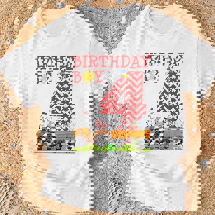 Niños Tractor Farming 4Th Birthday Boy's Camiseta unisex Regalos para ancianos