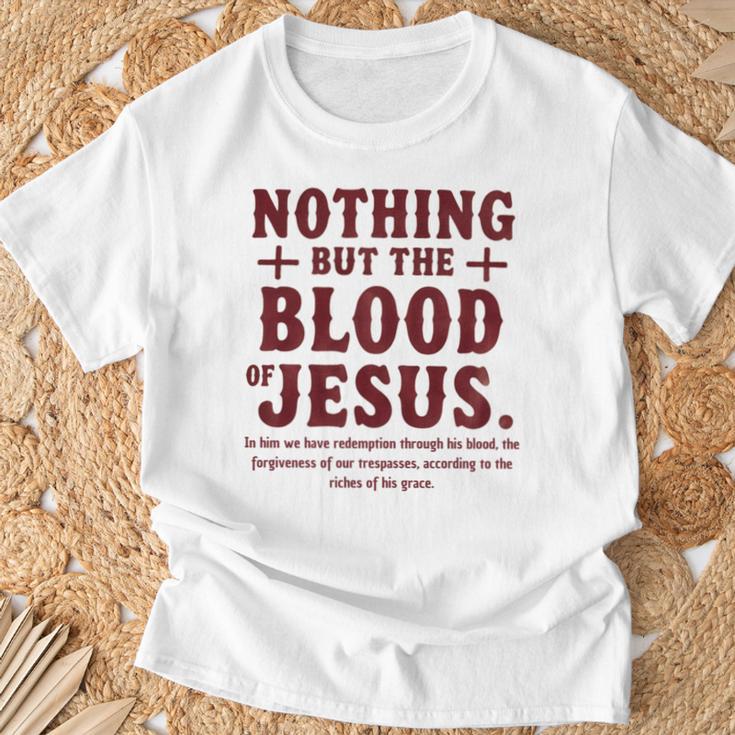 Nothing But The Blood Of Jesus Christian Zitat T-Shirt Geschenke für alte Männer