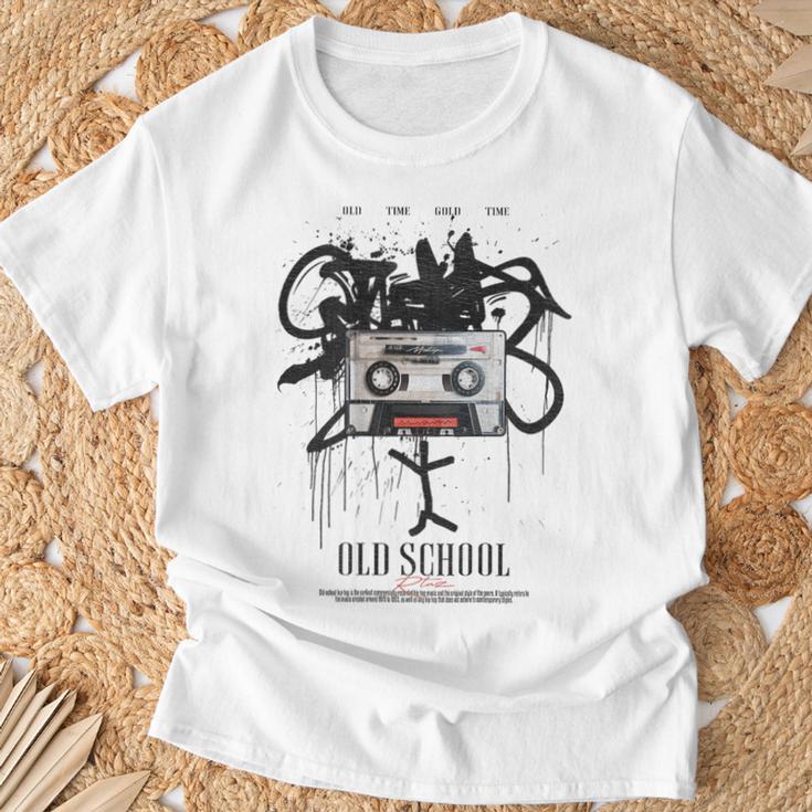 Old School Backprint Music Tapeintage Mixtape Cassette T-Shirt Geschenke für alte Männer