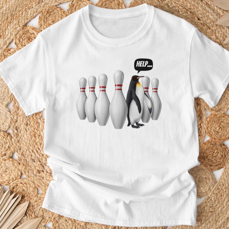 Penguin Pins Bowling T-Shirt Geschenke für alte Männer