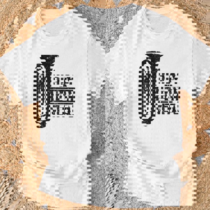 I Play Heavy Metal Regalo Orquesta Tuba Instrumento Musical Camiseta unisex Regalos para ancianos