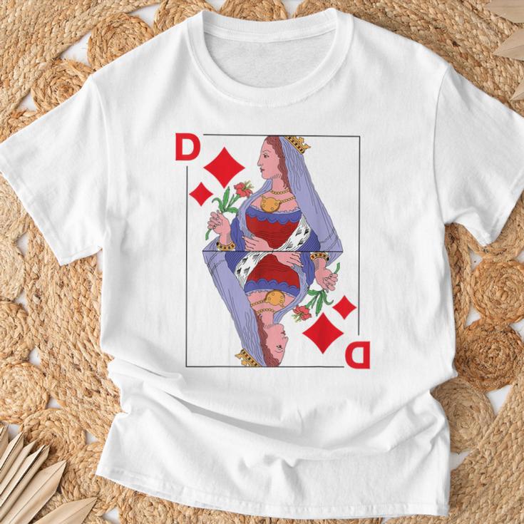 Playing Card Lady Queen Checked Card Costume Fancy Dress Groups T-Shirt Geschenke für alte Männer