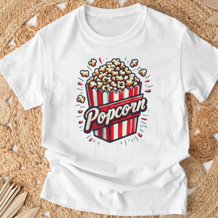 Popcorn Damen T-Shirt Geschenke für alte Männer