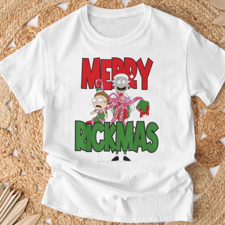 Rick & Morty Merry Rickmas Blue T-Shirt Geschenke für alte Männer