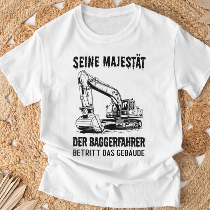 Seine Majestät Der Baggerfahrer Betritt Das Gebäude Gray T-Shirt Geschenke für alte Männer