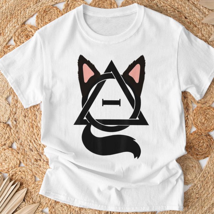 Theta Delta Cat Therian Pride Gray T-Shirt Geschenke für alte Männer