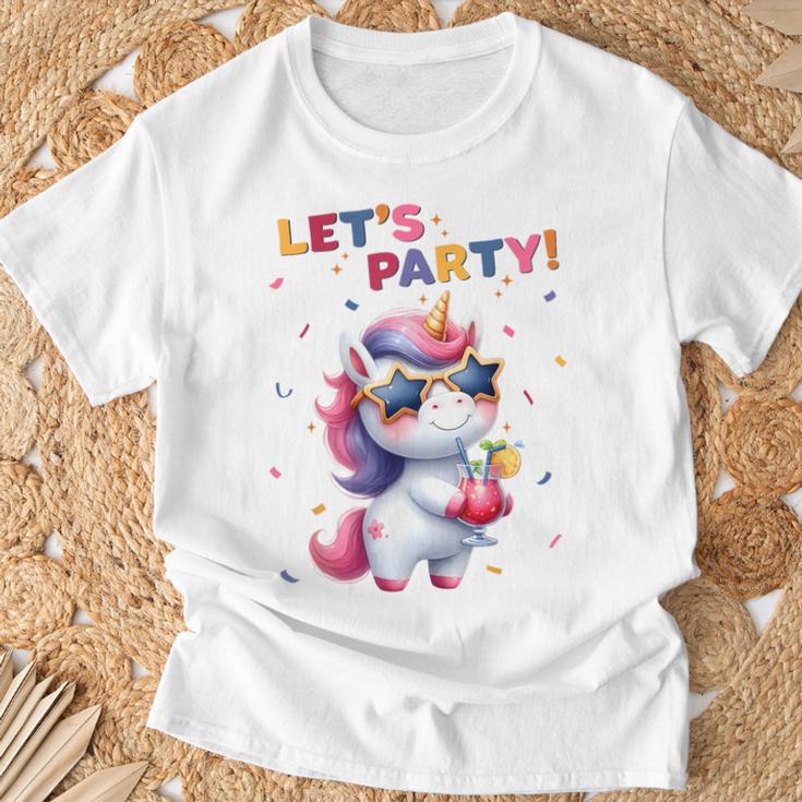 Unicorn Lets Party Outfit Boys Party Unicorn T-Shirt Geschenke für alte Männer