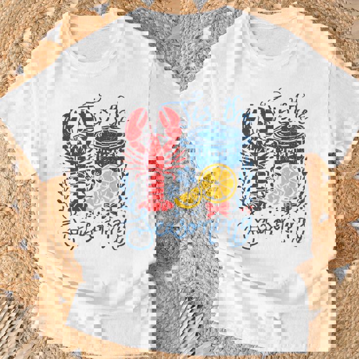 Vintage Tis The Season Summer Vibes Crawfish Season T-Shirt Gifts for Old Men
