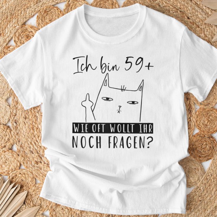 Women's 60Th Birthday Ich Bin 59 Cat 60 Years Woman S T-Shirt Geschenke für alte Männer