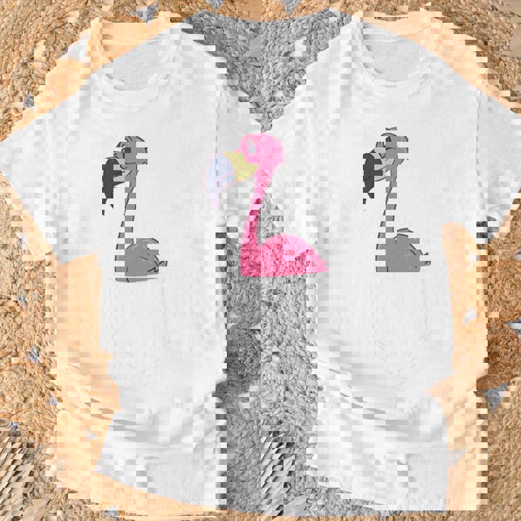 Women's Pink Flamingo In Pocket T-Shirt Geschenke für alte Männer