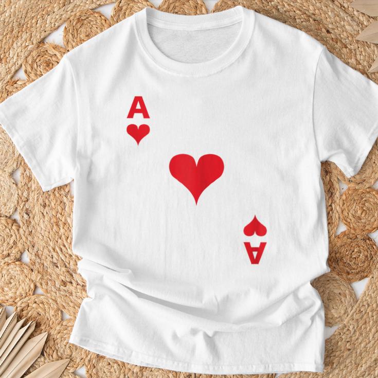 Women's Playing Card Heart Ace Card Costume Fancy Dress Ass Groups T-Shirt Geschenke für alte Männer