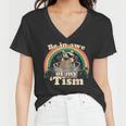 Autism Awareness Women's V-Neck T-Shirt - Raccoon Meme Design